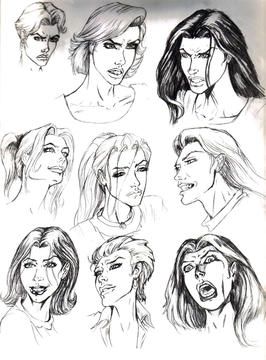 Comic Girl Faces by StarSaintStudios on DeviantArt