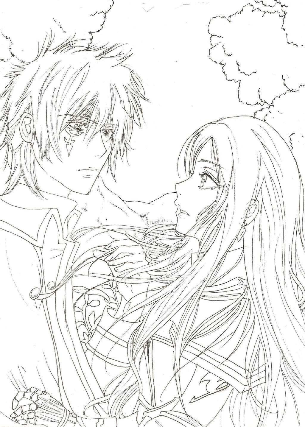 fairy tail coloring pages anime couples - photo #16