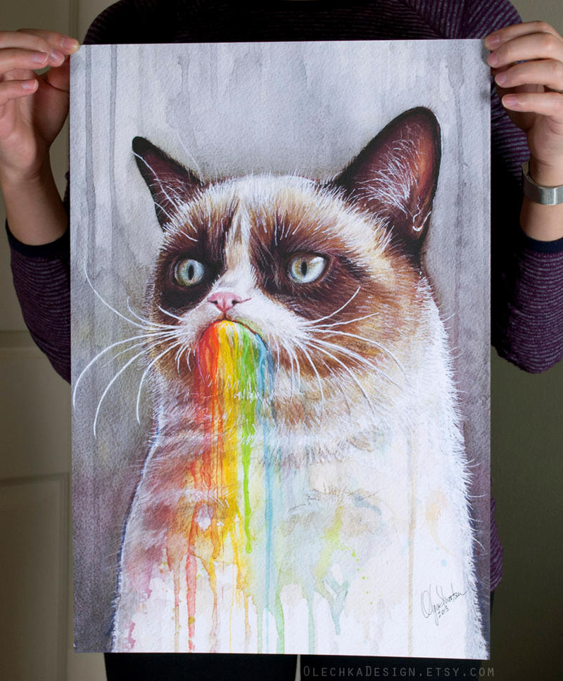 Grumpy Cat Art Print by Olechka01 on DeviantArt