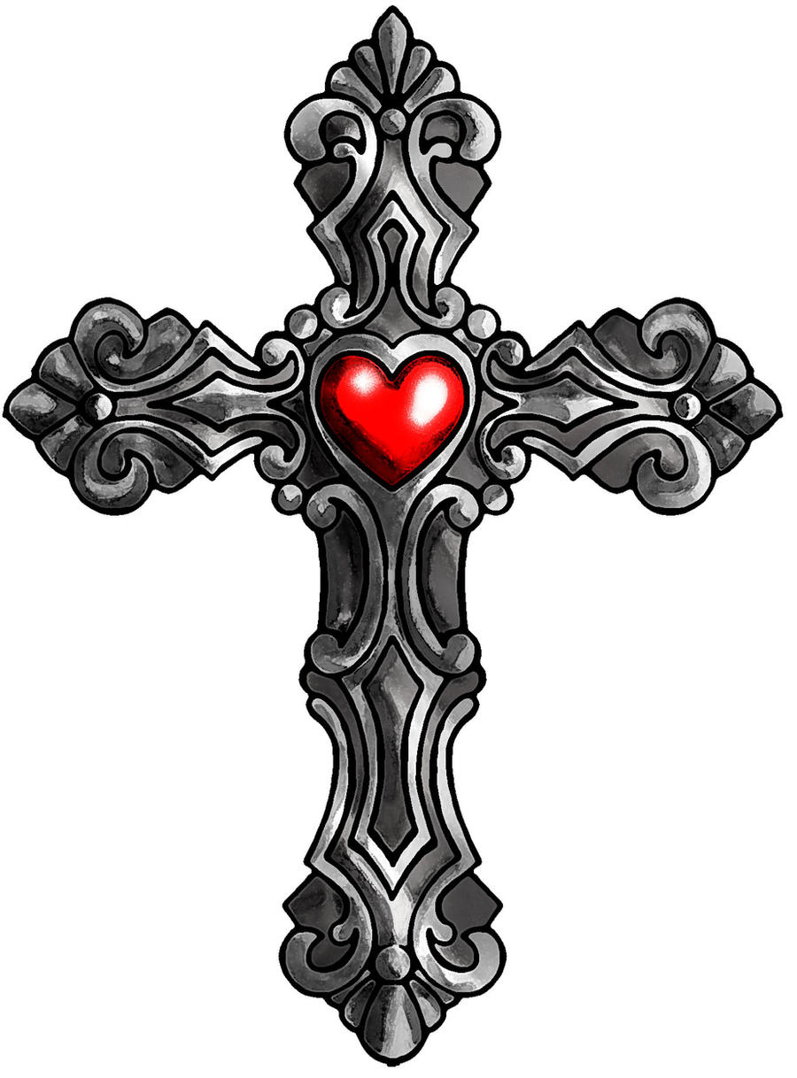  Cross  with heart  color by SatiricMilk on DeviantArt