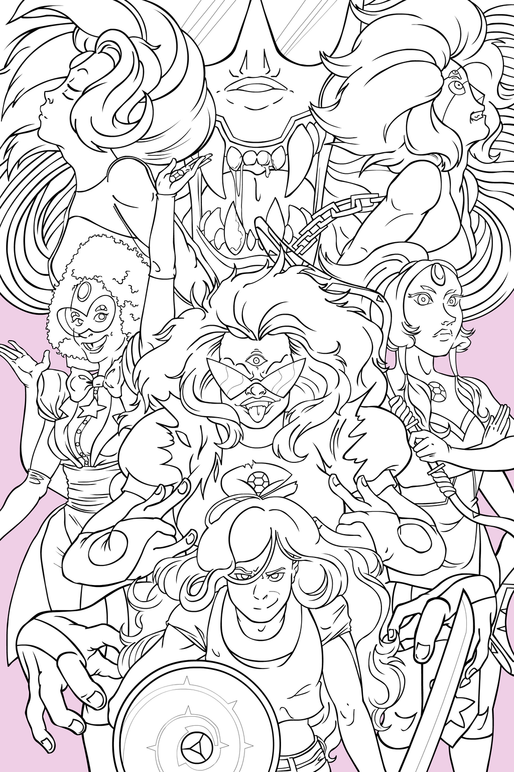 Download Steven Universe Gem Fusion poster inks by Empty-Brooke ...