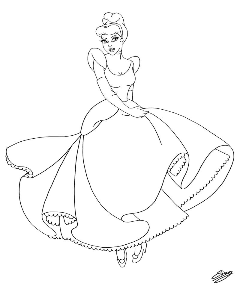 Disney Princess - Cinderella (Line Art) by ElyGraphic on DeviantArt