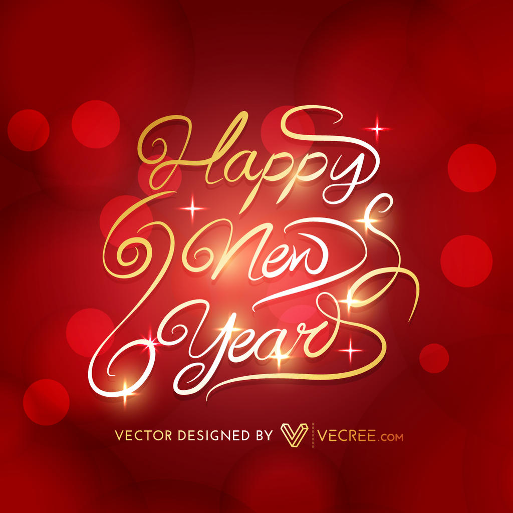 Happy New Year In Gold Free Vector by vecree on DeviantArt
