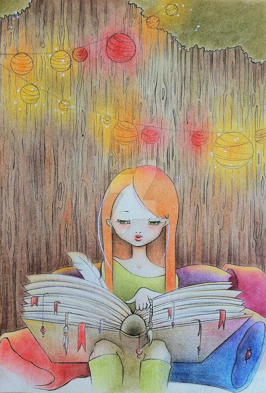 Studying in the light of lanterns by ladymistrel on DeviantArt