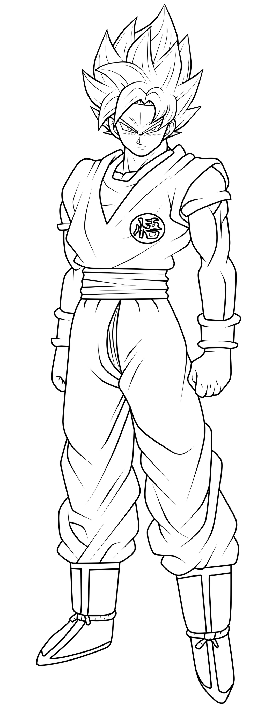 Goku Super Saiyan Blue Lineart by ChronoFz on DeviantArt