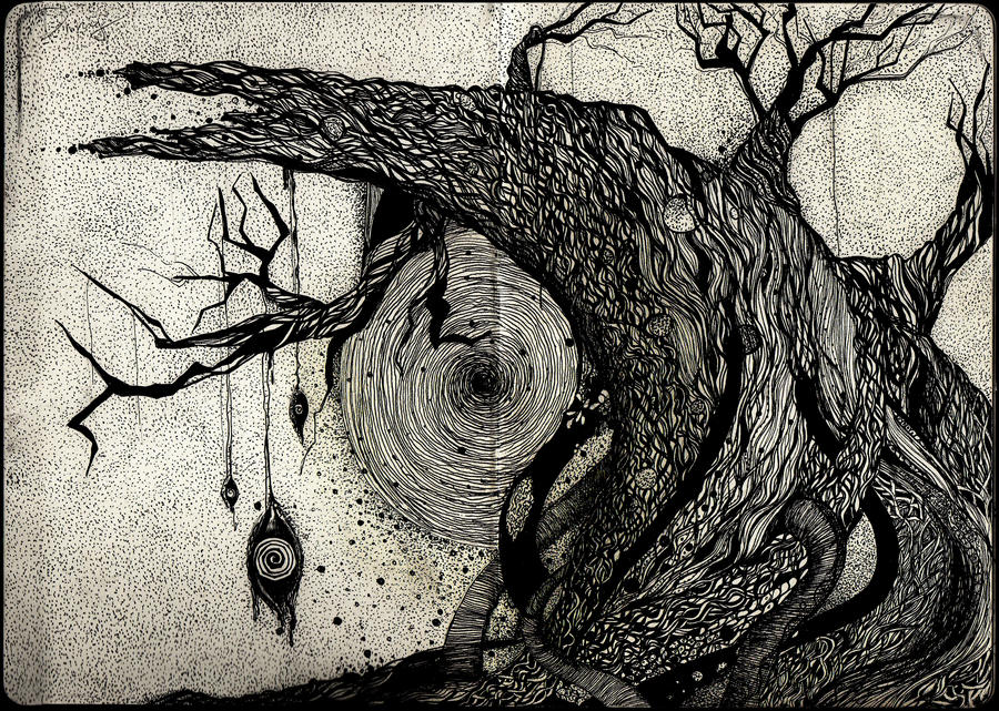 tree in the dark by morrijuice