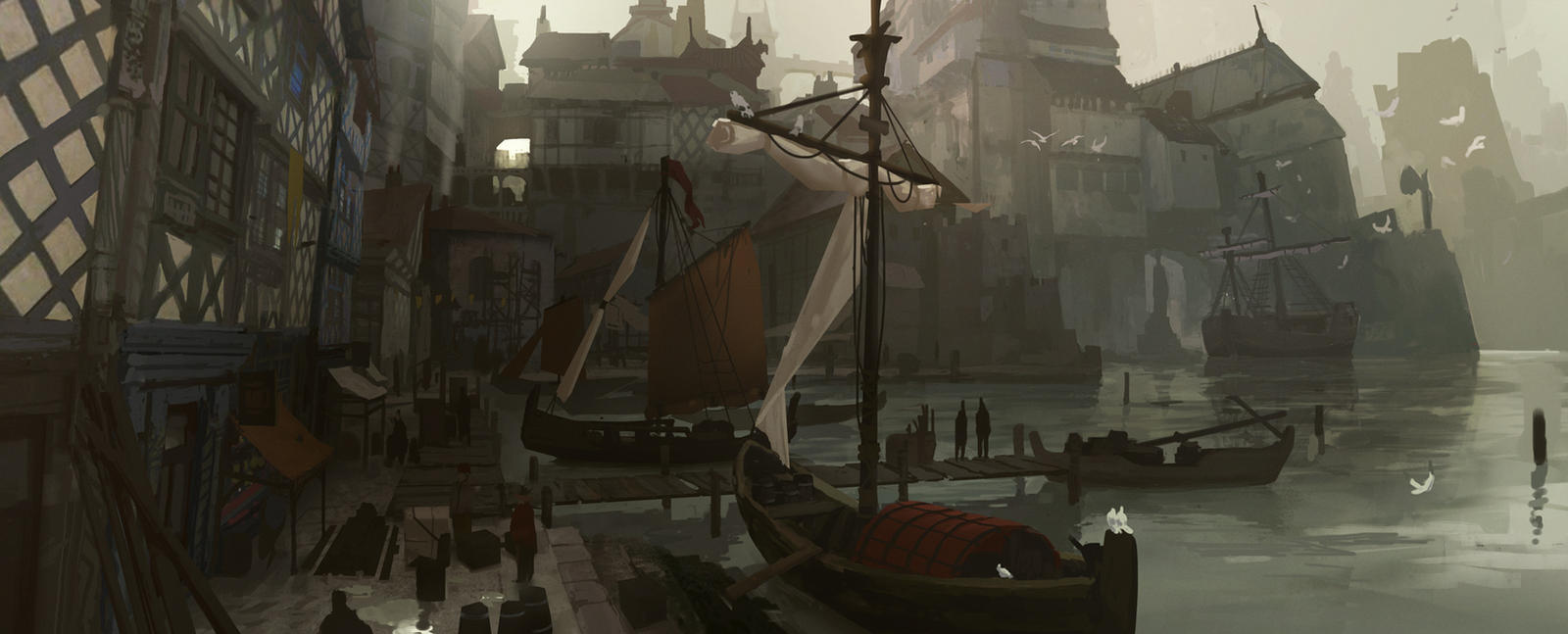 Medieval Port, by Kurobot