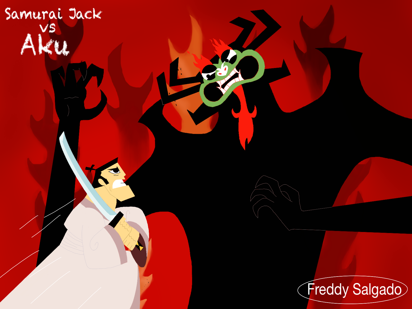 Samurai Jack vs Aku by Freddygbaf on DeviantArt
