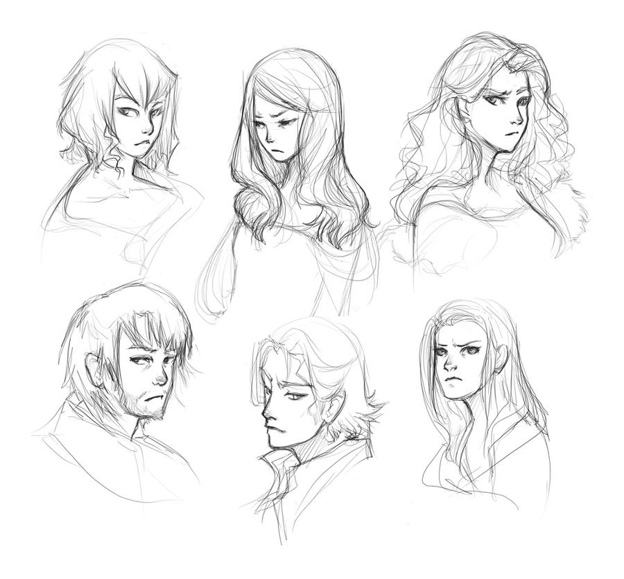 some head sketches by doven on DeviantArt