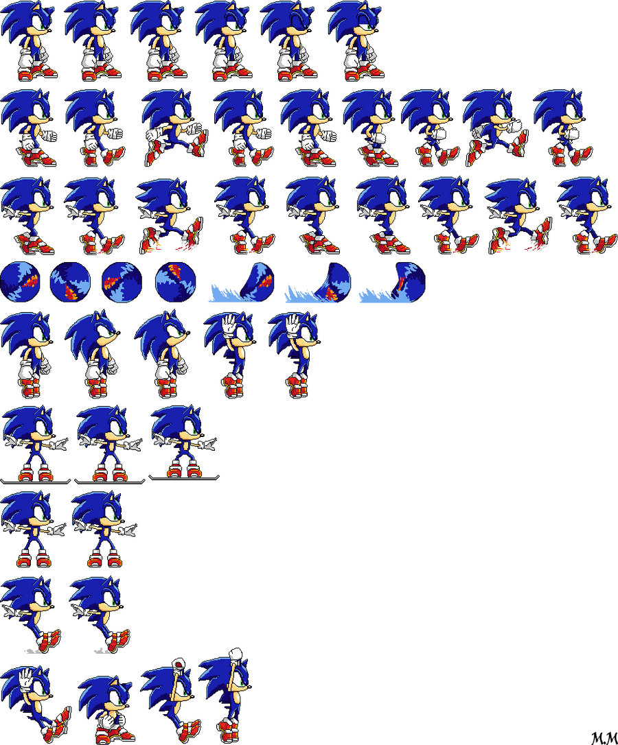 Sonic Fighting Sprite Sheet