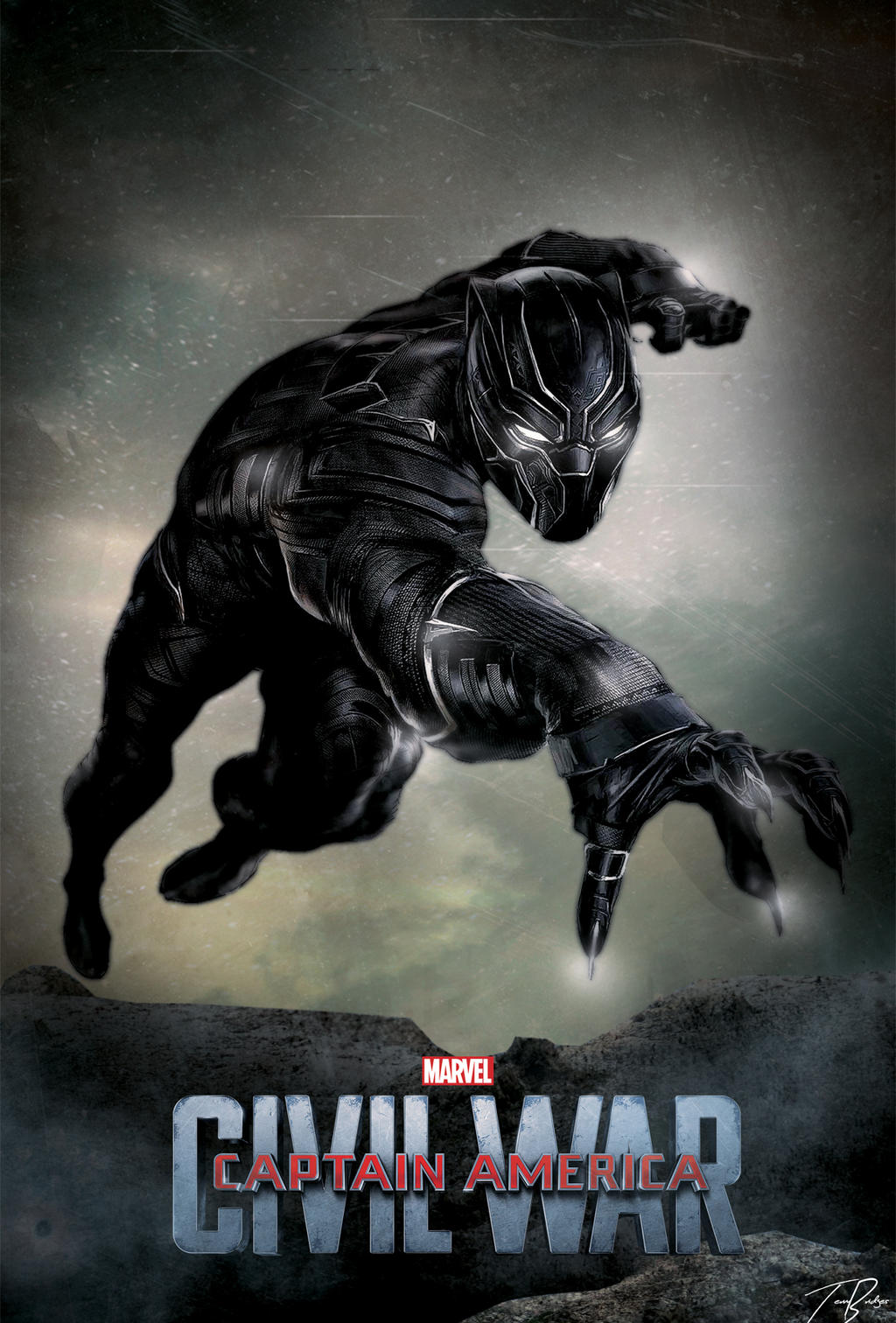 Captain America Civil War Poster Black Panther By HZ Designs On