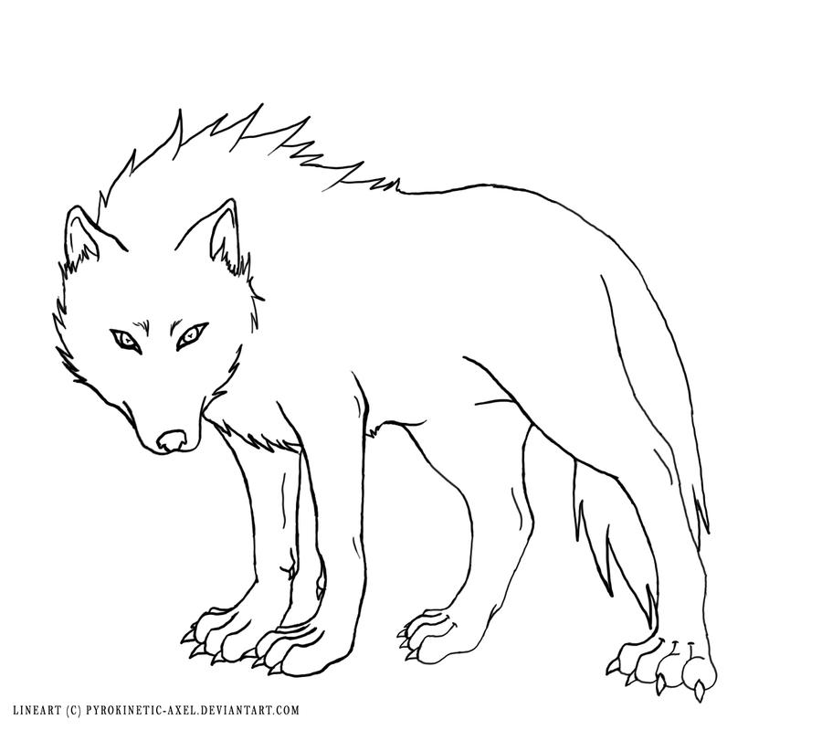 Traceable Wolf Drawings Sketch Coloring Page