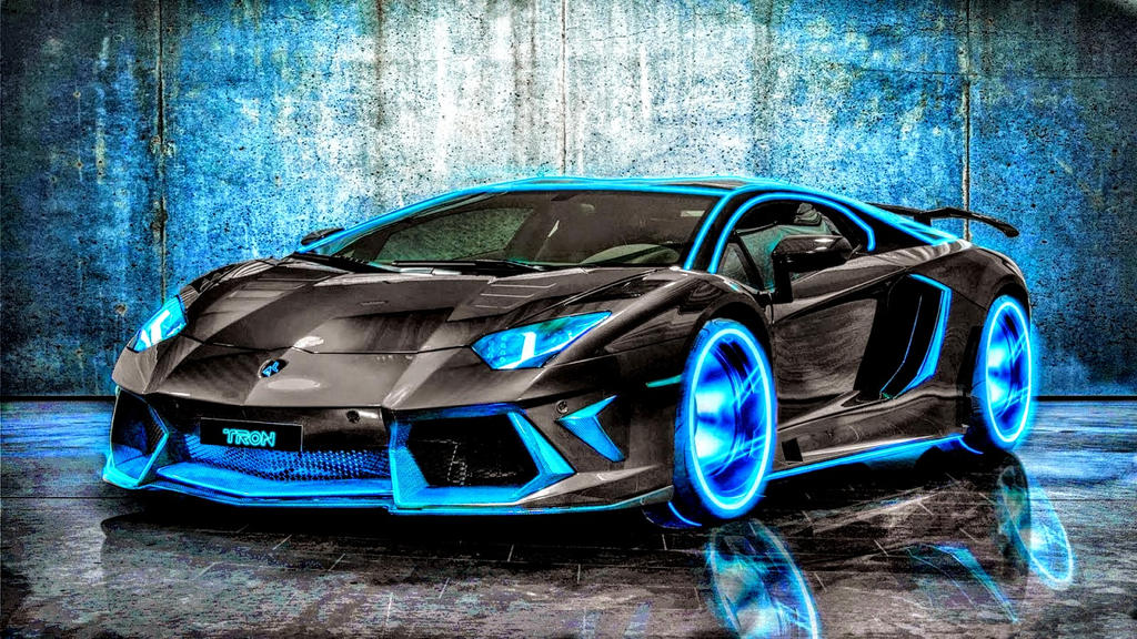 Neon Blue Lamborghini Aventador by ROGUE-RATTLESNAKE on DeviantArt