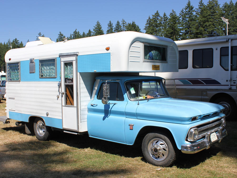 Classic Chevy with camper by finhead4ever on DeviantArt