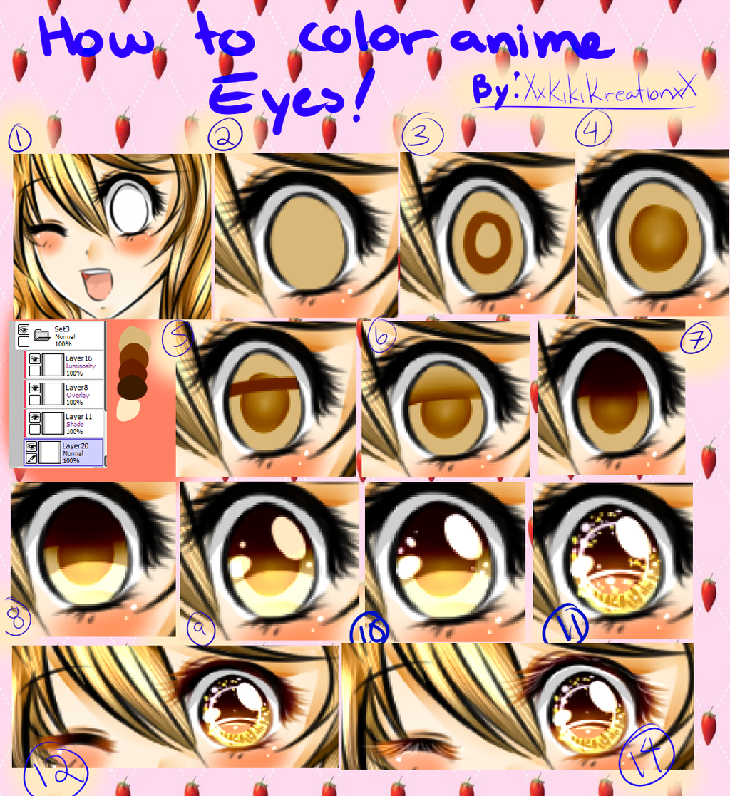 .:Tutorial:. How I Color Anime Eye by KikiKreation on DeviantArt