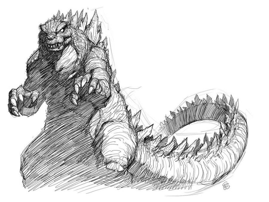 Godzilla Sketch by EJ-Su