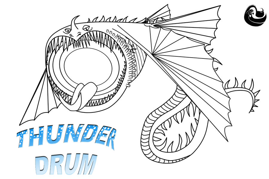 HTTYD: Thunderdrum Line Art and Character Template by ScaleBound on