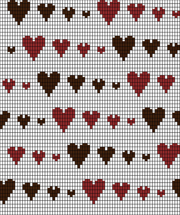 Knitting Chart: Runaway Hearts by redhedinsanity on DeviantArt
