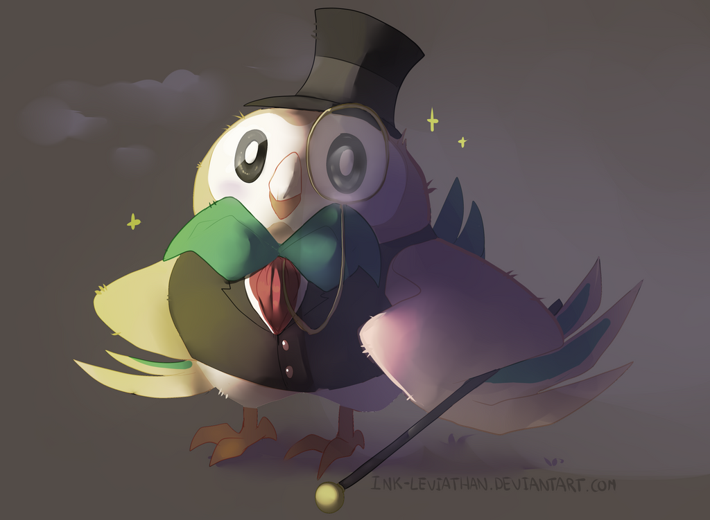 Yuga's Gallery of Nintendo Art (currently featuring: the Paper Mario series) Rowlet__by_ink_leviathan-da24qm6