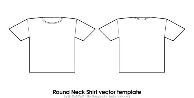 Round Neck Shirt Template by iEzQaNDaR on DeviantArt