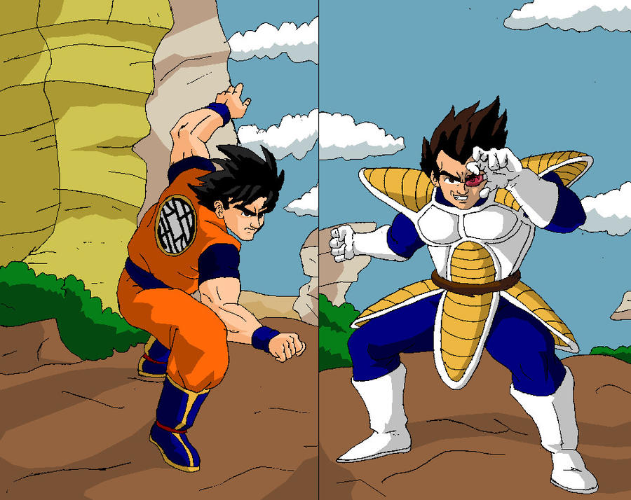 Goku vs Vegeta by captain77 on DeviantArt
