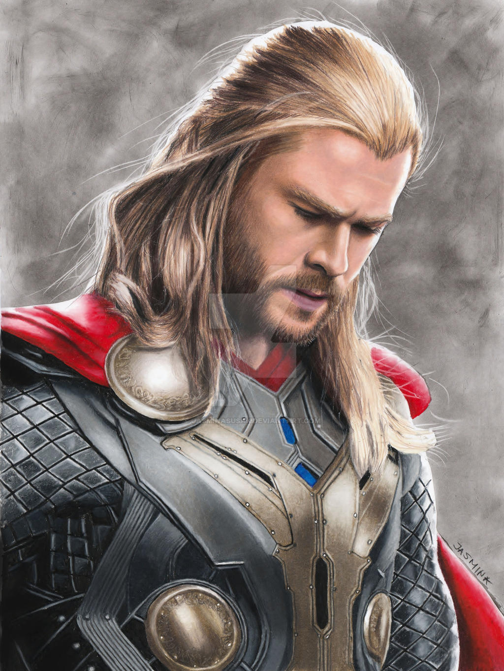 Colored Pencil Drawing Chris Hemsworth as Thor by JasminaSusak on