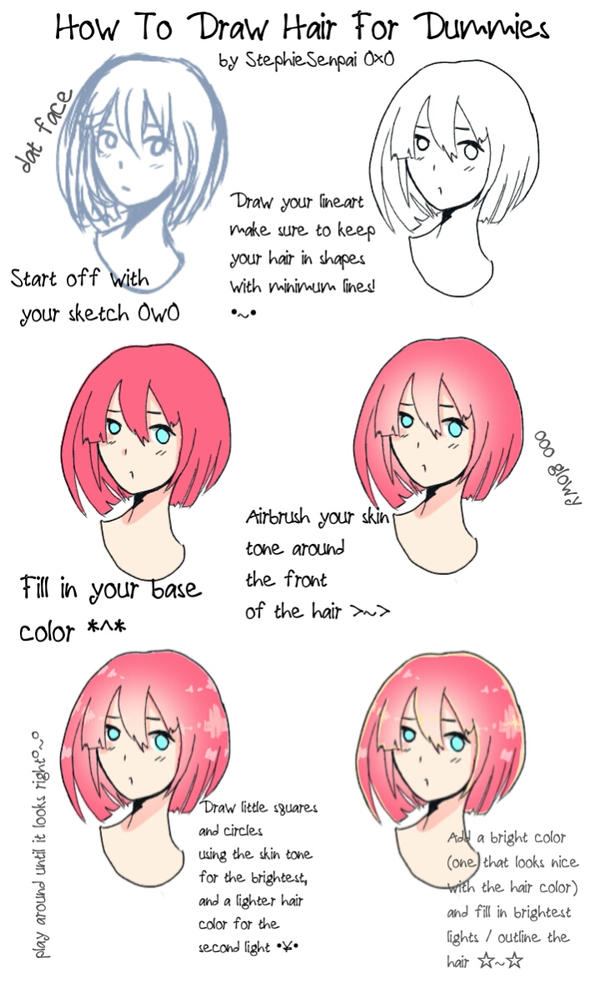 How To Color Anime Hair 0w0 by StephieSenpai on DeviantArt