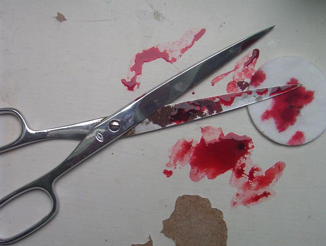 Image result for scissors with blood