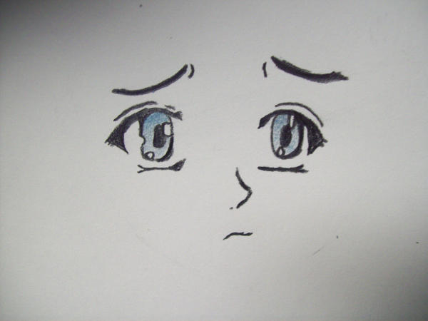 Anime sad face - female by BlueAutumnX on DeviantArt