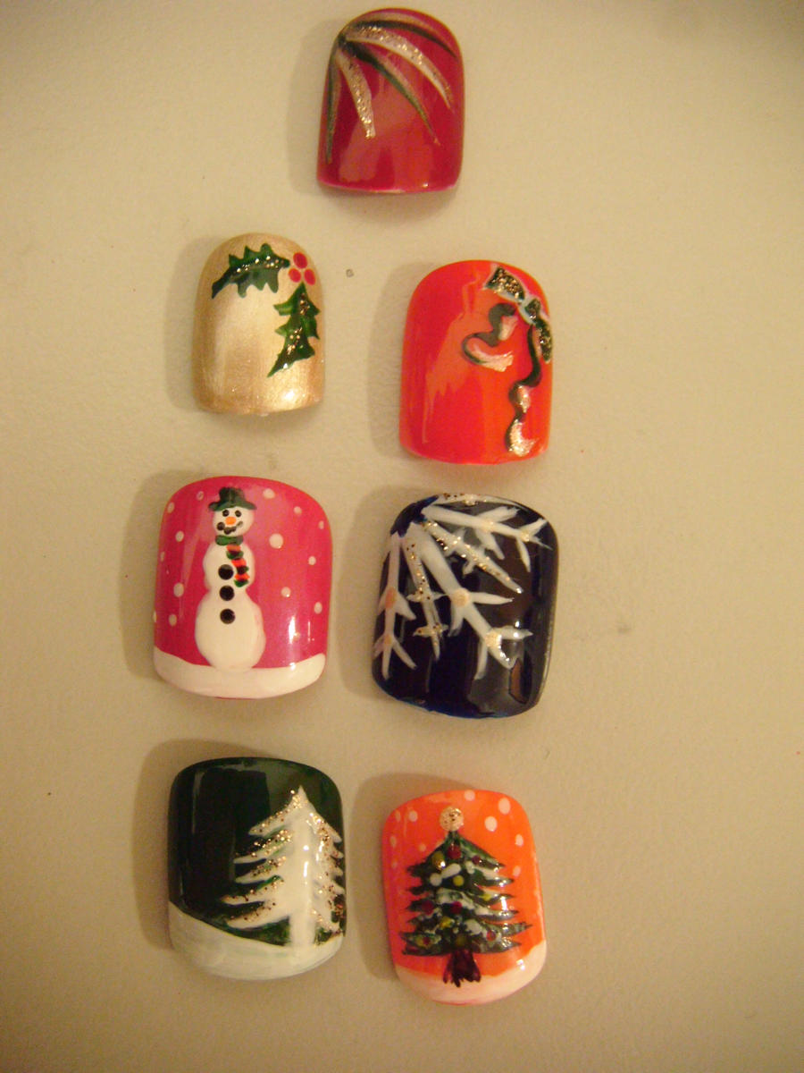 Festive Nail Art by jillywillywoo on DeviantArt