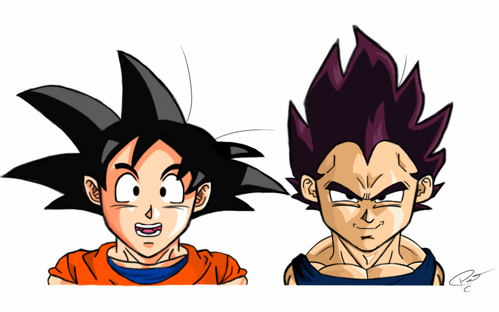 Goku and Vegeta (Cartoon Buddies) by 4and4 on DeviantArt