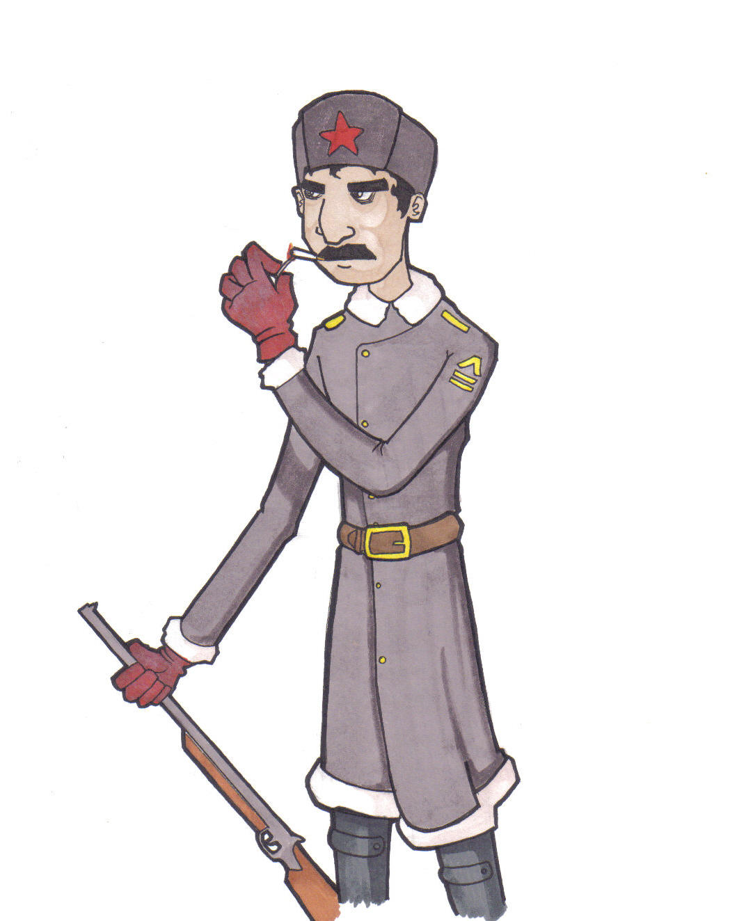 Ww2 Russian Soldier Drawing