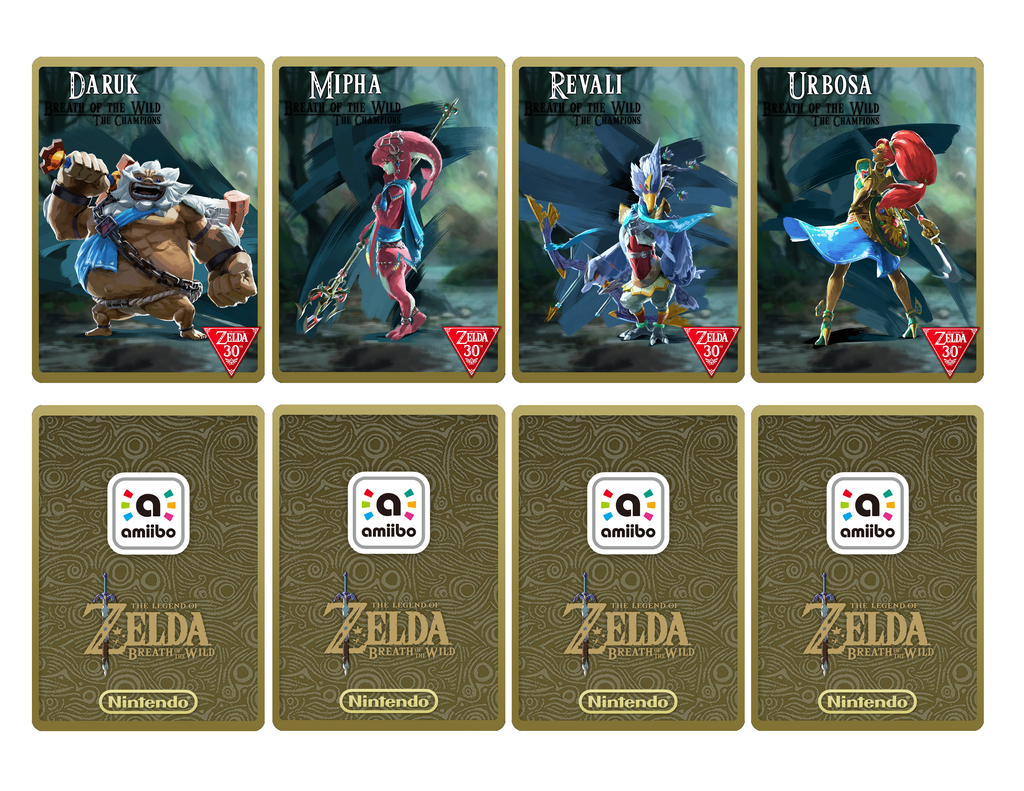 Zelda Amiibo cards BOTW Champions by damdam51 on DeviantArt