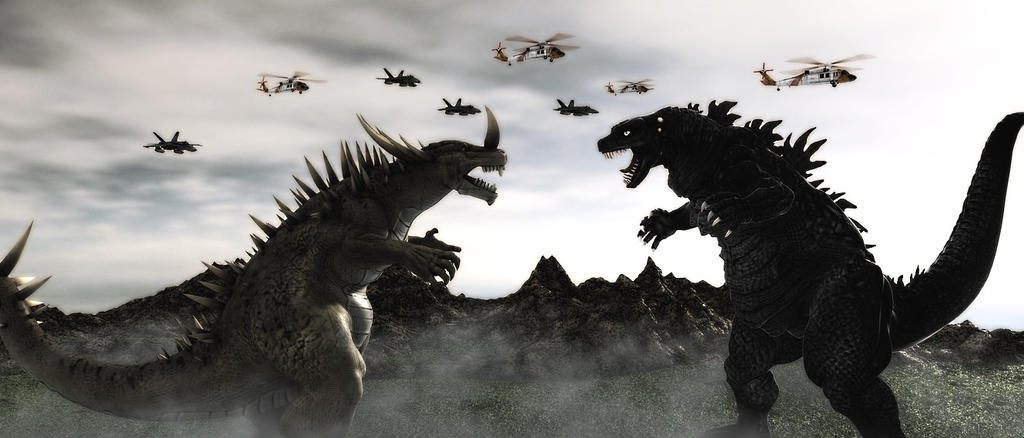 Godzilla Vs Anguirus by TeddyBlackBear2040 on DeviantArt