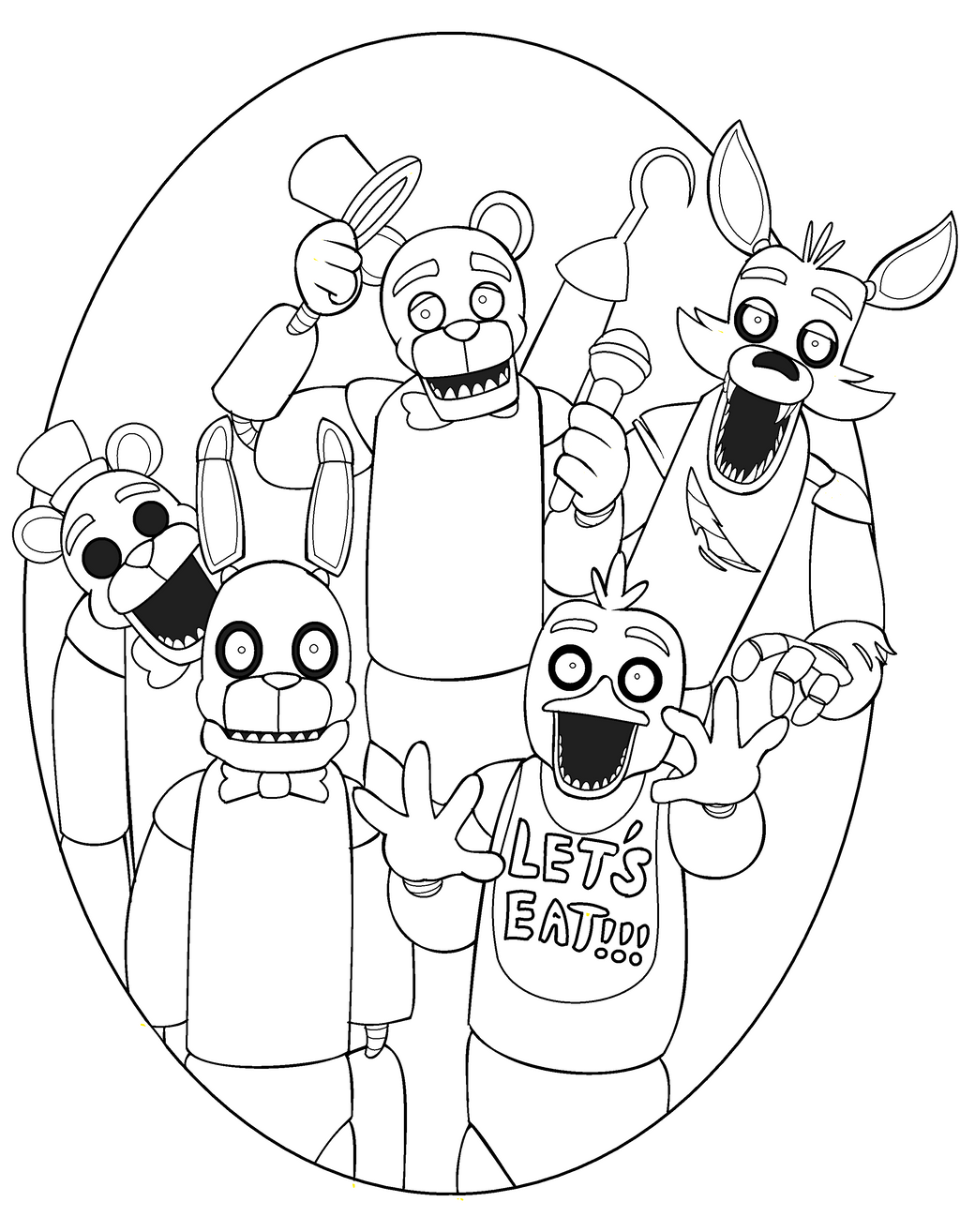 Five Night Of Freddy Coloring Coloring Pages