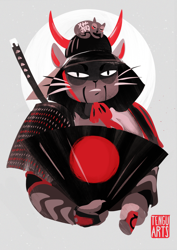 Samurai Cat (30min) by Tengu-Arts on DeviantArt