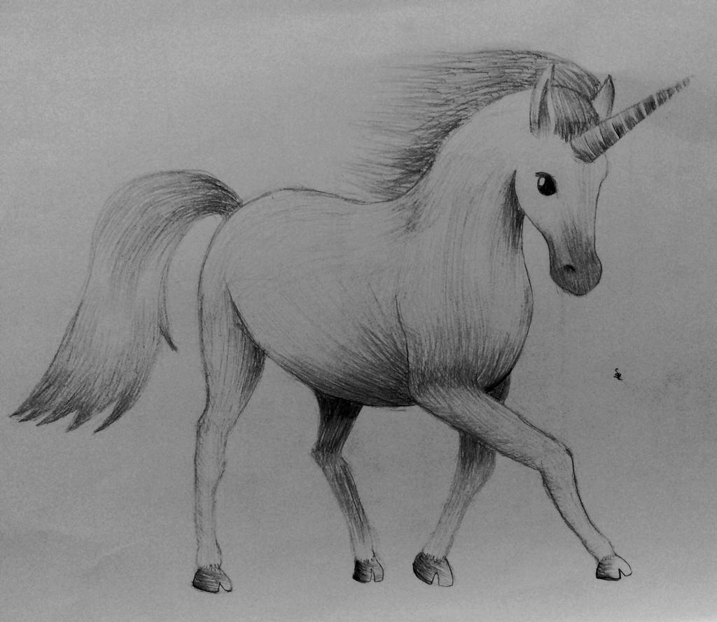 First time draw a realistic unicorn by LanahArtz on