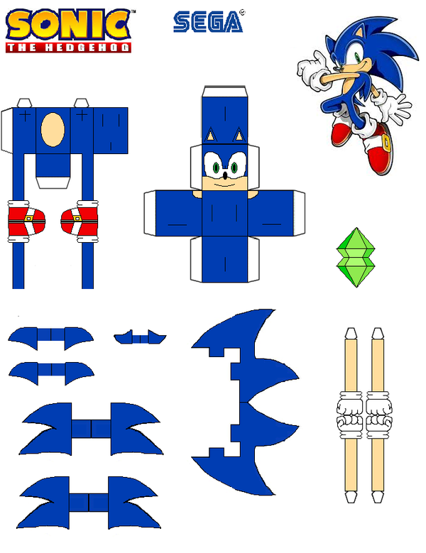 Sonic The Hedgehog Papercraft Sonic by tvfan0001 on DeviantArt