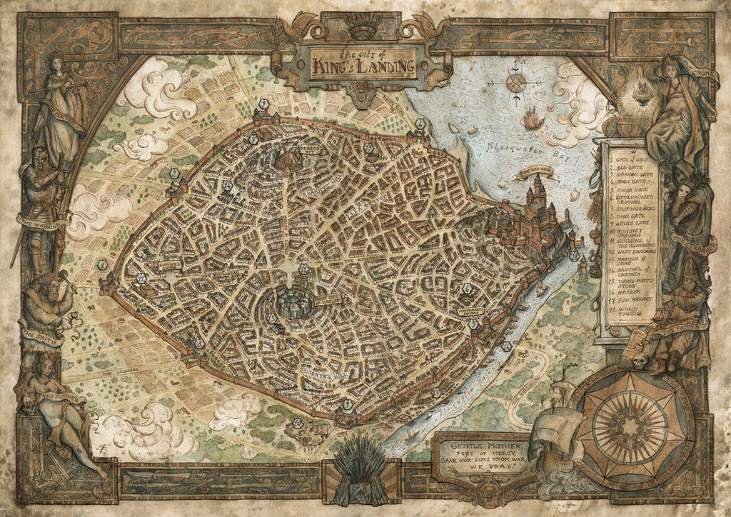 King's Landing Map - Game of Thrones by FrancescaBaerald