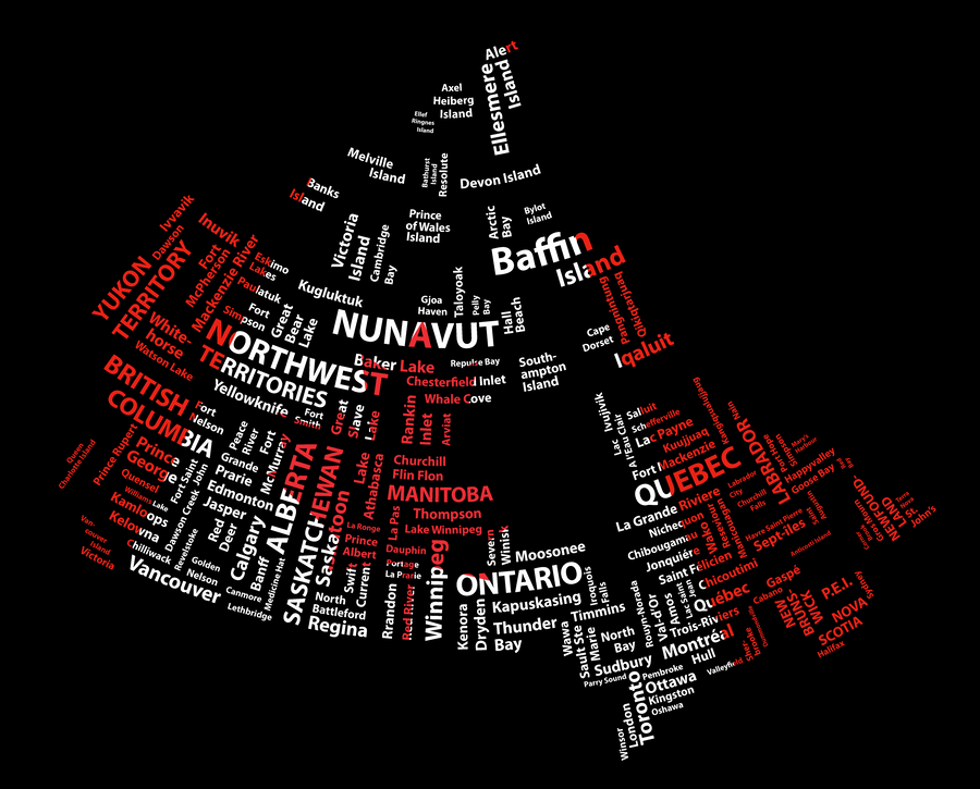 Canadian Flag Word Map by heroictoast on DeviantArt