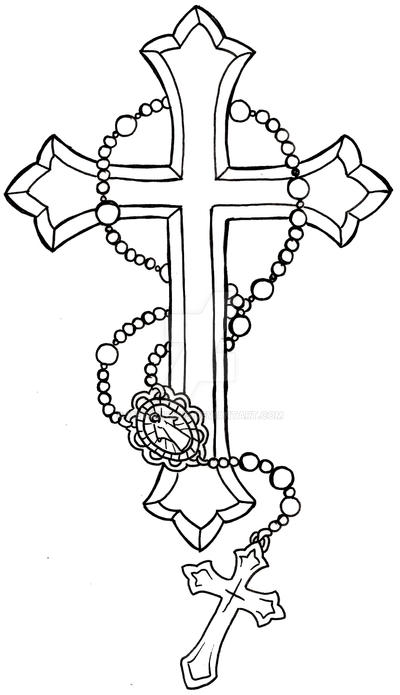 Cross with Rosary Tattoo by Metacharis on DeviantArt