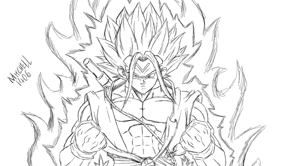 Omni Super Saiyan Xeno Goku (Sketch) by Mitchell1406 on DeviantArt