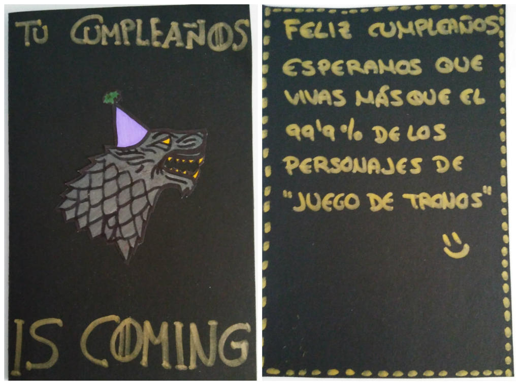 Game of thrones card by eldesastredemaria