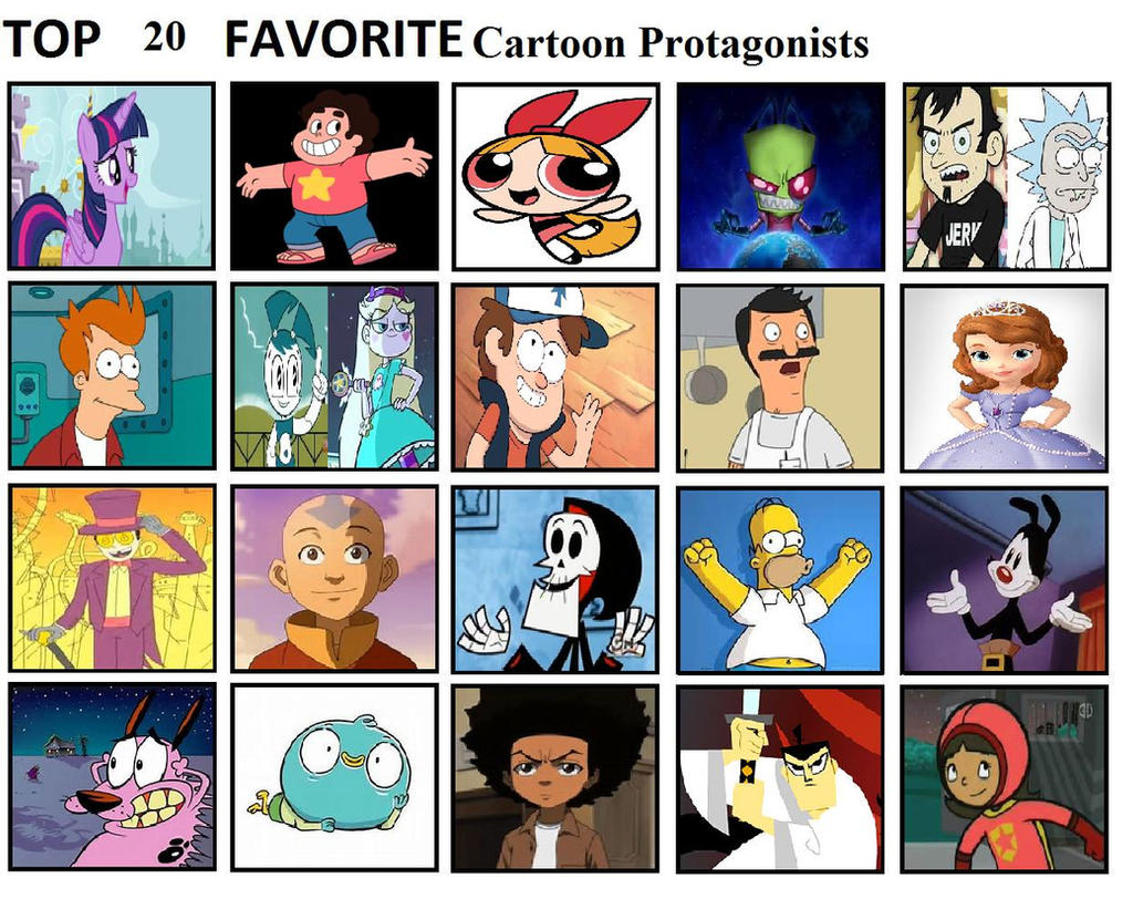 Top 20 Cartoon Protagonists by mlp-vs-capcom on DeviantArt