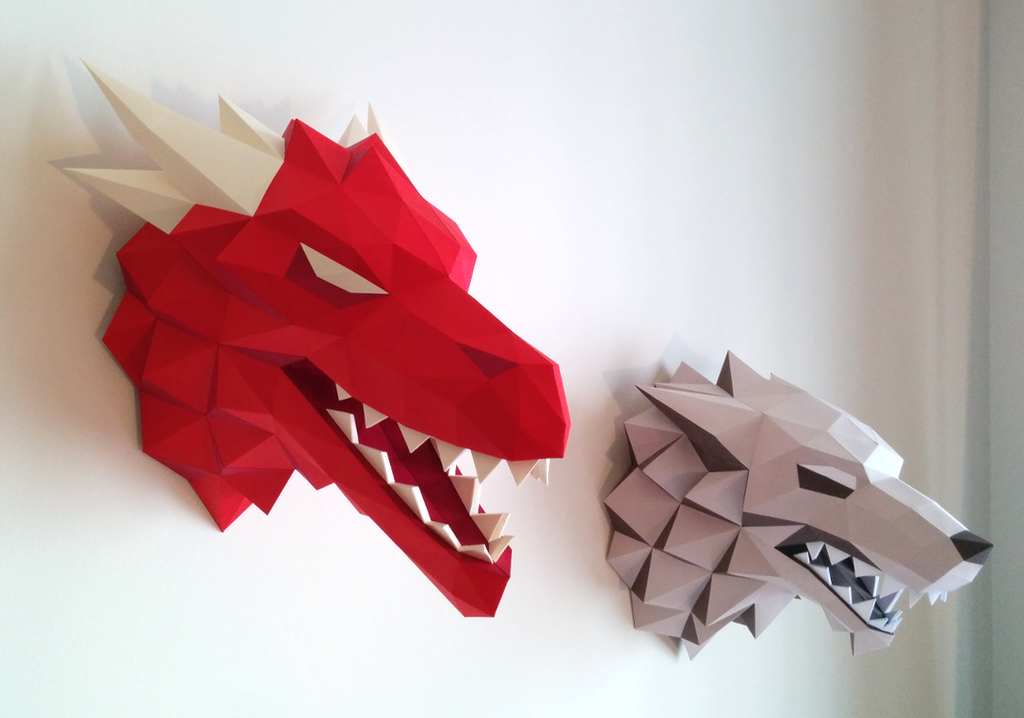 dragones lobo papercraft