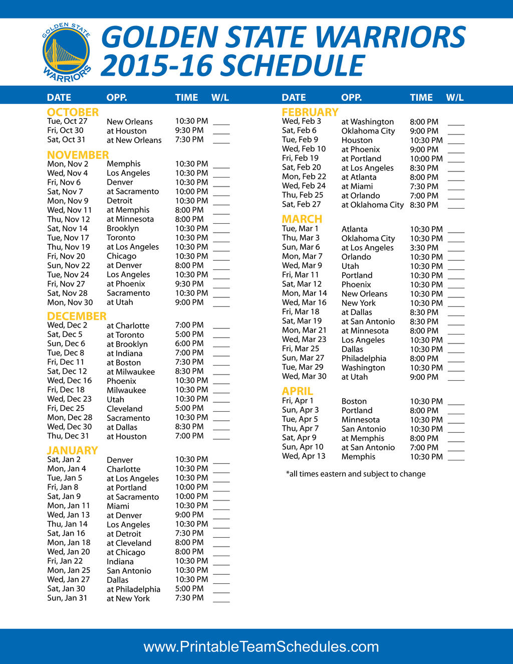 201516 Golden State Warriors Schedule by OTfantasyfootball on DeviantArt