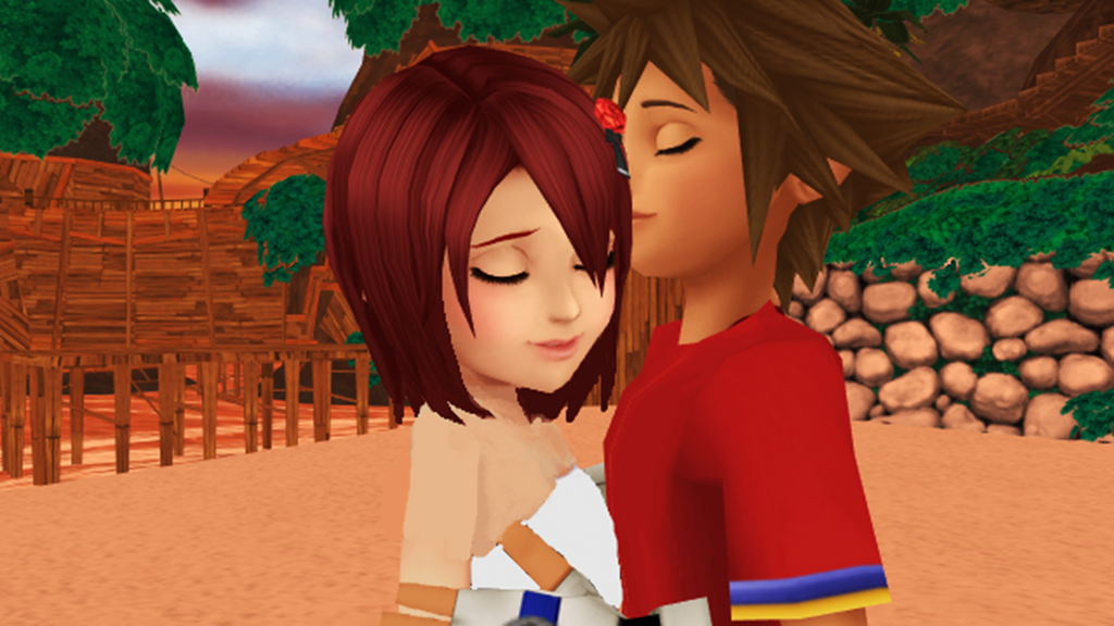 Sora and Kairi Hug and Feel KH1 Sunset Date Dream by 