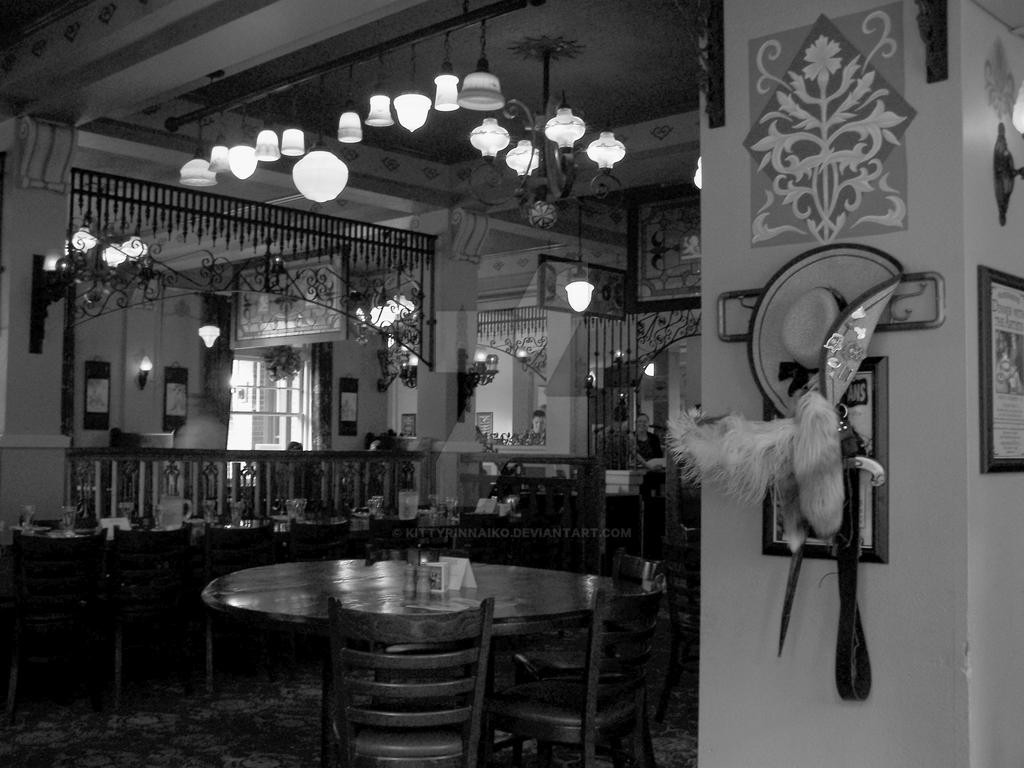 Restaurant Black and White image. by KittyrinnAiko on DeviantArt