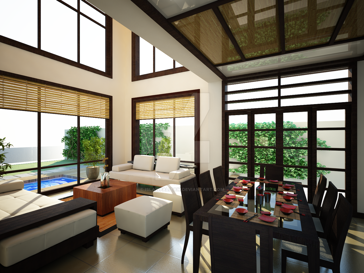 Japanese Inspired Living Room by islawpalitaw on DeviantArt