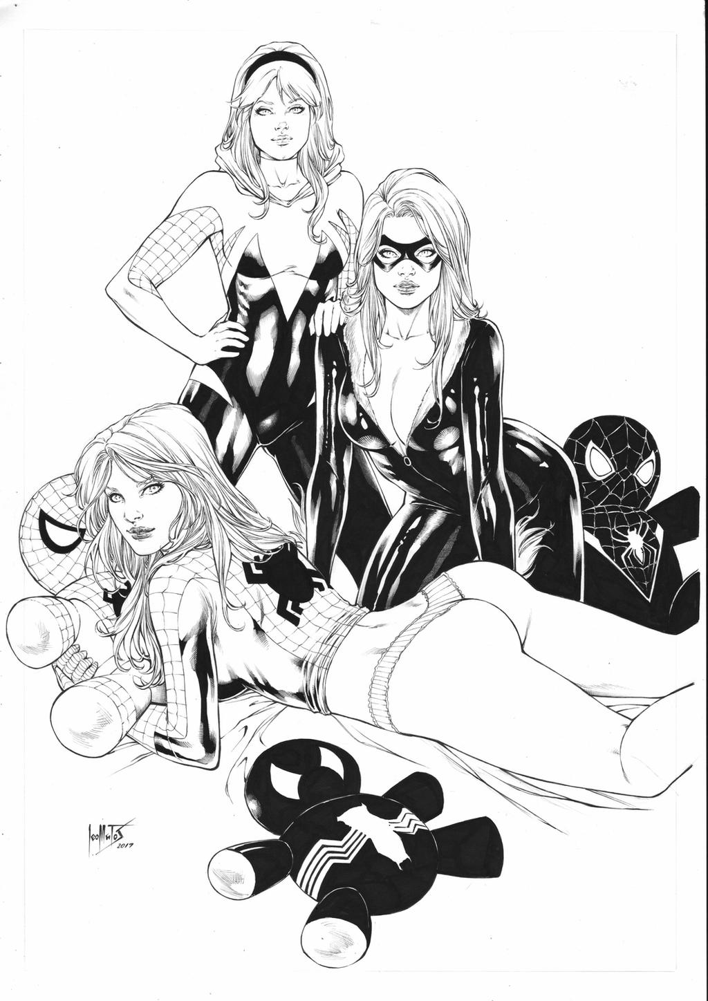 Mary Jane Gwen Stacy And Black Cat By Leomatos2014 On Deviantart-3807